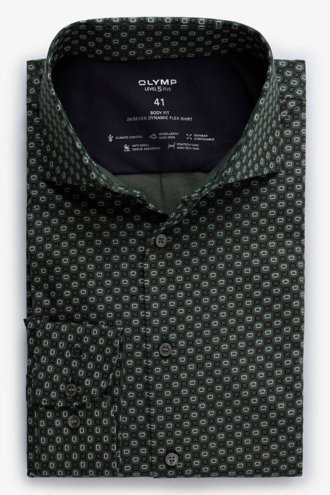 Olymp Hemd Herren Olymp Regular Muster 62% Co 36% Pl 2% Ea Kragen Französisch Lange Ärmel