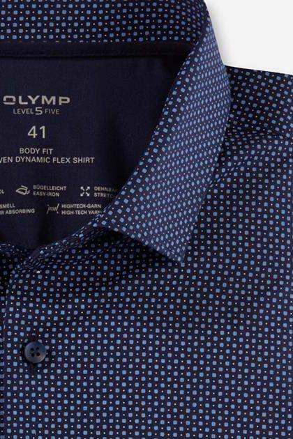 Olymp Hemd Herren Olymp Regular Muster Kragen Französisch Kurze Ärmel