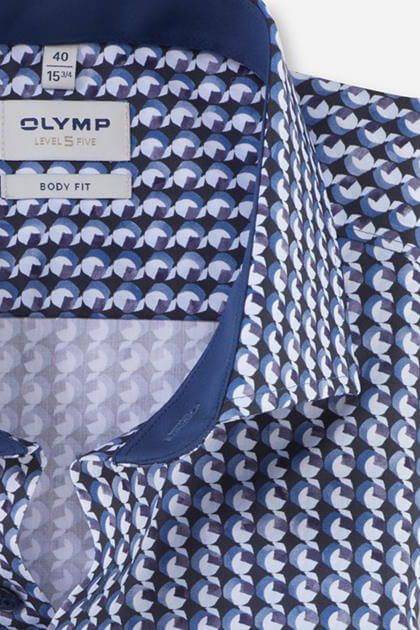 Olymp Hemd Herren Olymp Regular Muster Kragen Französisch Kurze Ärmel