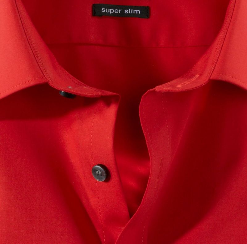 Olymp Hemd Herren Olymp Slim Einfarbig Kragen Italienisch Lange Ärmel