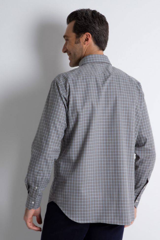 Regent Hemd Herren Regent Classic Karo 100% Baumwolle Kragen Button-Down Lange Ärmel