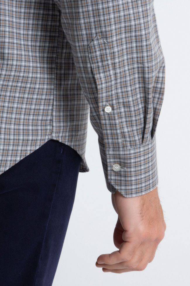 Regent Hemd Herren Regent Classic Karo 100% Baumwolle Kragen Button-Down Lange Ärmel