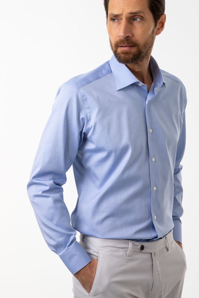 roberto vicini Hemd Herren Roberto Vicini Regular Einfarbig 100% Baumwolle kragen Französisch Lange Ärmel