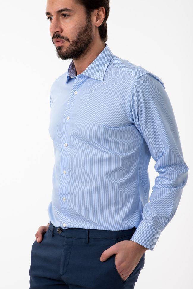 Roberto Vicini Hemd Herren Roberto Vicini Regular Streifen 100% Baumwolle Kragen Französisch Lange Ärmel