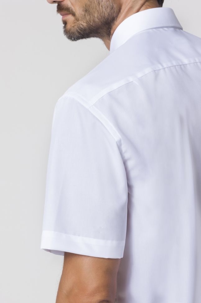 Seidensticker Hemd Herren Seidensticker Classic Bügelfreie Einfarbig 100% Baumwolle Kragen Italienisch Kurze Ärmel