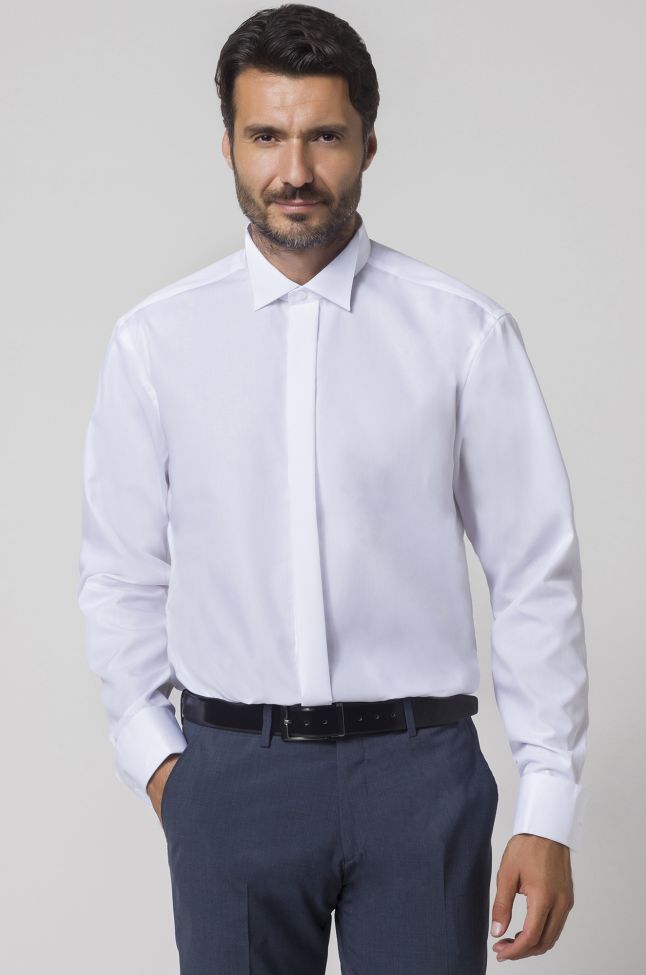 seidensticker Hemd Herren Seidensticker Classic Bügelfreie Einfarbig 100% Baumwolle kragen Kläppchenkragen Lange Ärmel