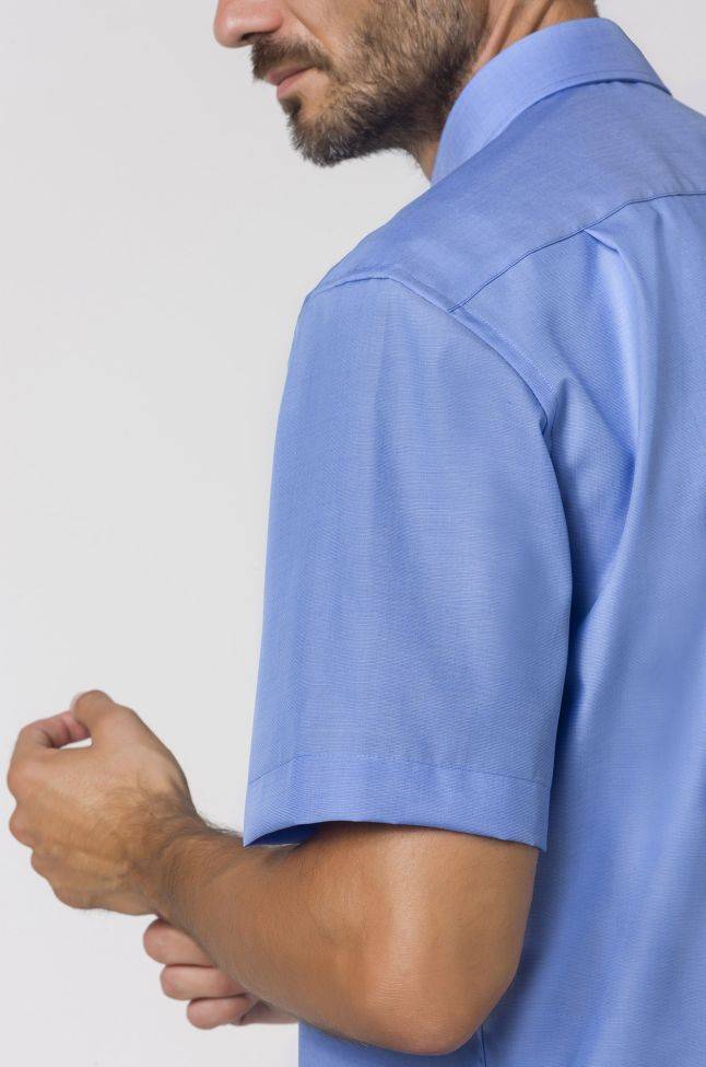 Seidensticker Hemd Herren Seidensticker Classic Bügelfreie Einfarbig 100% Baumwolle Kragen Italienisch Kurze Ärmel