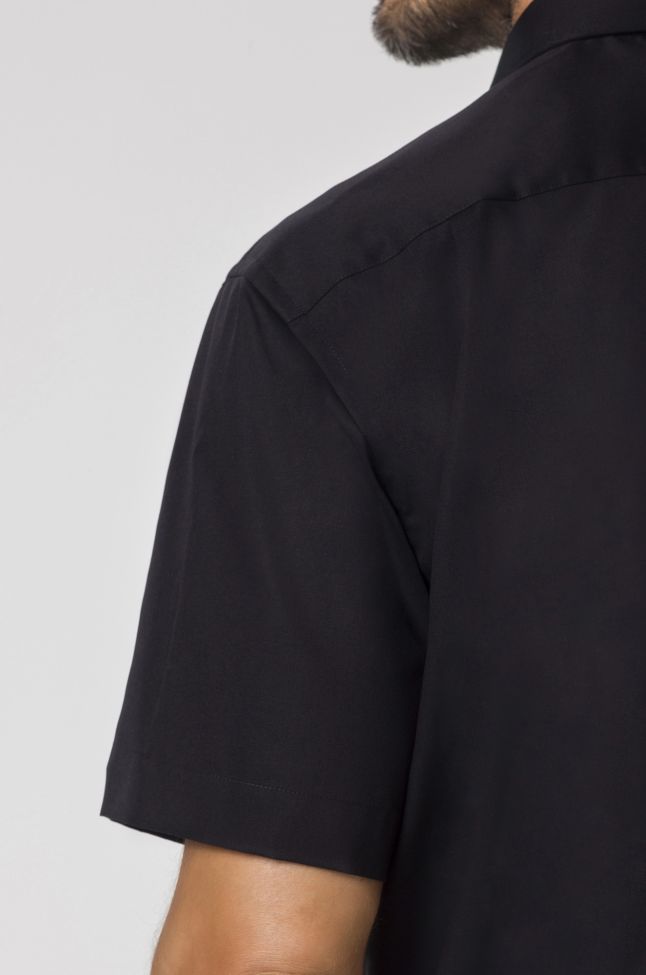 Seidensticker Hemd Herren Seidensticker Classic Bügelfreie Einfarbig 100% Baumwolle Kragen Italienisch Kurze Ärmel