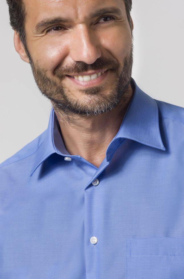 Seidensticker Hemd Herren Seidensticker Classic Bügelfreie Einfarbig 100% Baumwolle Kragen Italienisch Kurze Ärmel