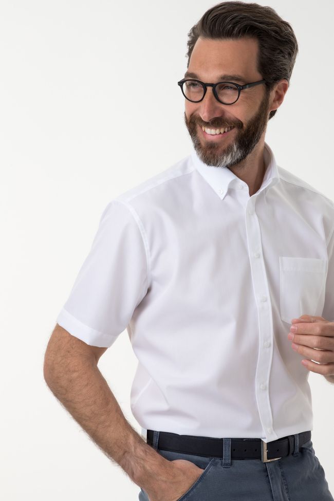 seidensticker Hemd Herren Seidensticker Classic Bügelfreie Einfarbig 100% Baumwolle kragen Button-Down Kurze Ärmel