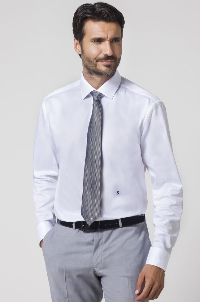 seidensticker Hemd Herren Seidensticker Classic Bügelfreie Einfarbig 100% Baumwolle kragen Italienisch Lange Ärmel