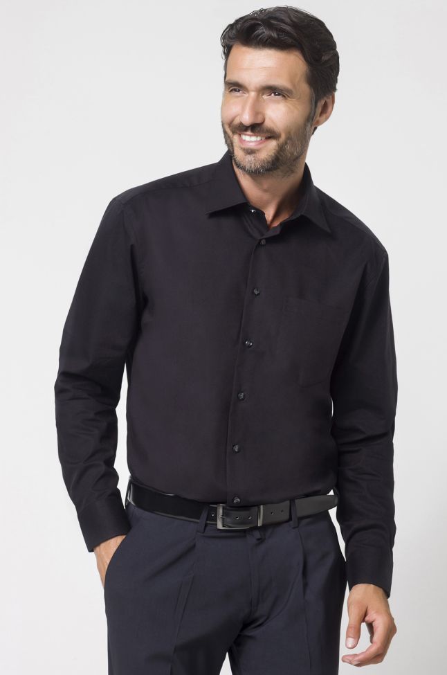 seidensticker Hemd Herren Seidensticker Classic Bügelfreie Einfarbig 100% Baumwolle kragen Italienisch Lange Ärmel