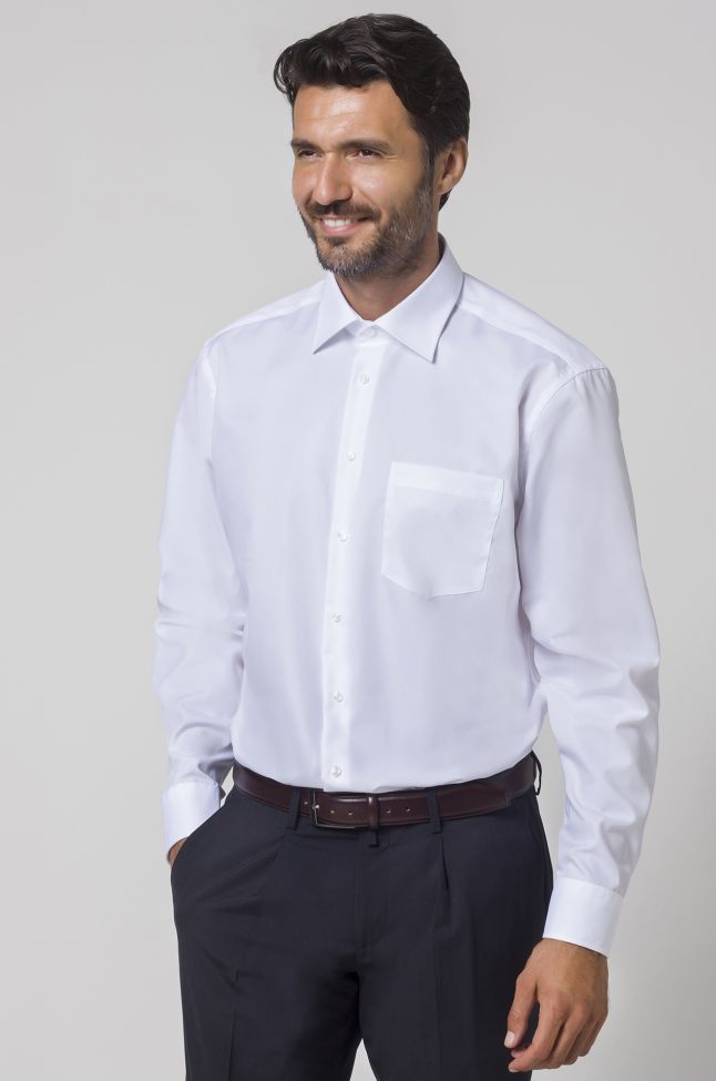 seidensticker Hemd Herren Seidensticker Classic Bügelfreie Einfarbig 100% Baumwolle kragen Italienisch Lange Ärmel