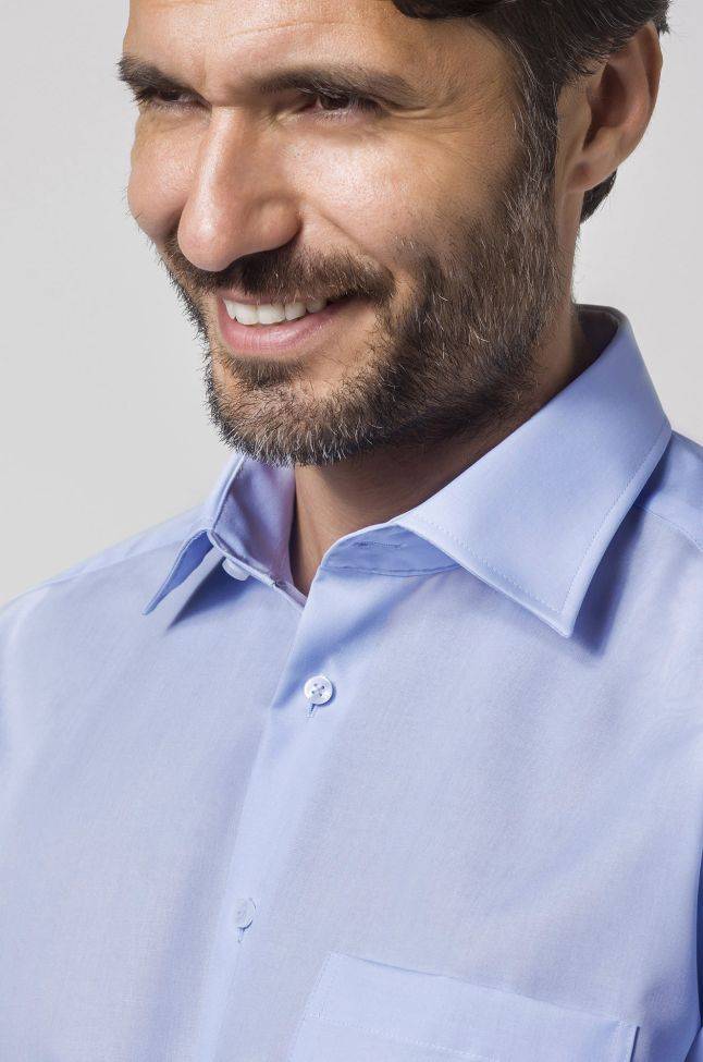 Seidensticker Hemd Herren Seidensticker Classic Bügelfreie Einfarbig 100% Baumwolle Kragen Italienisch Lange Ärmel