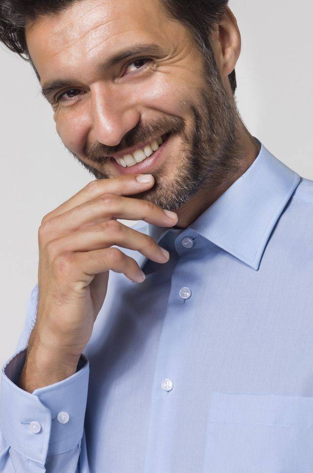 Seidensticker Hemd Herren Seidensticker Classic Bügelfreie Einfarbig 100% Baumwolle Kragen Italienisch Lange Ärmel