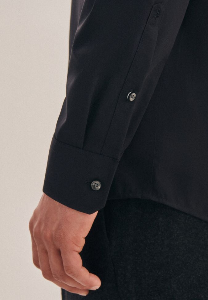 Seidensticker Hemd Herren Seidensticker Classic Bügelfreie Einfarbig 100% Baumwolle Kragen Italienisch Lange Ärmel