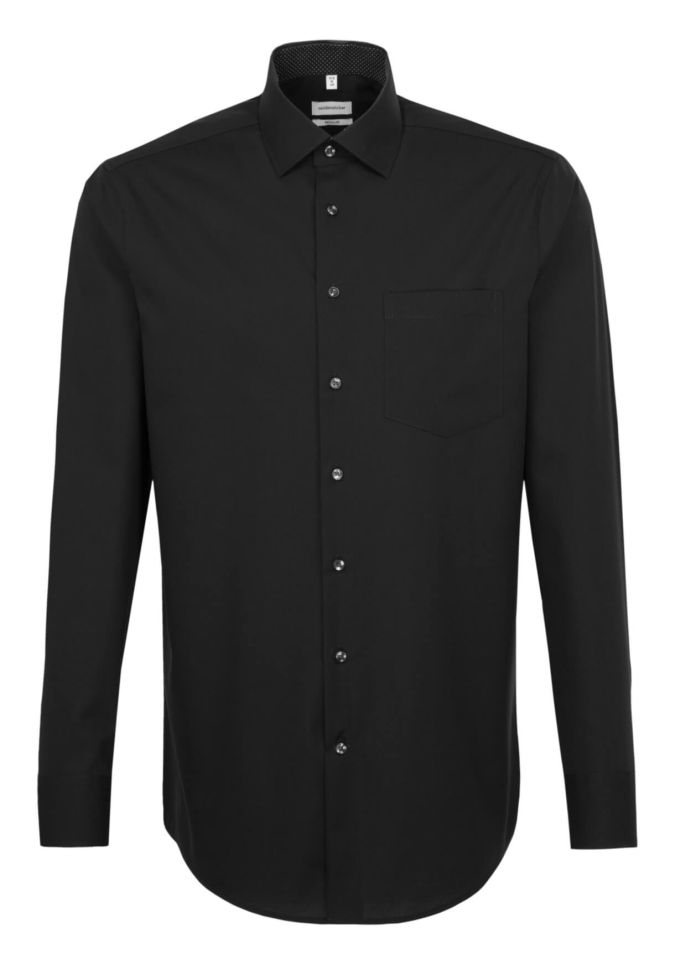 Seidensticker Hemd Herren Seidensticker Classic Bügelfreie Einfarbig 100% Baumwolle Kragen Italienisch Lange Ärmel