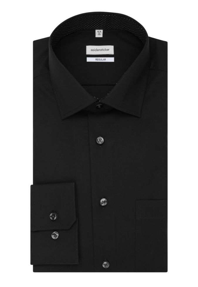 seidensticker Hemd Herren Seidensticker Classic Bügelfreie Einfarbig 100% Baumwolle kragen Italienisch Lange Ärmel