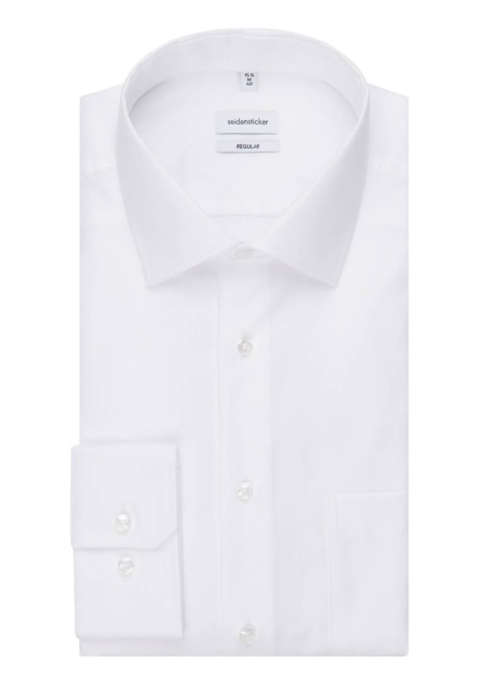 seidensticker Hemd Herren Seidensticker Classic Bügelfreie Einfarbig 100% Baumwolle kragen Italienisch Lange Ärmel