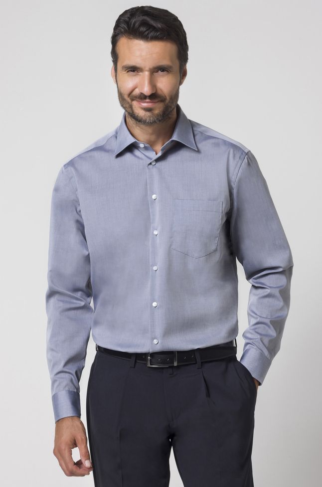 seidensticker Hemd Herren Seidensticker Classic Bügelfreie Einfarbig 100% Baumwolle kragen Italienisch Lange Ärmel