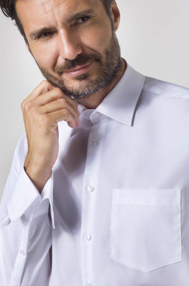 Seidensticker Hemd Herren Seidensticker Classic Bügelfreie Einfarbig 100% Baumwolle Kragen Italienisch Lange Ärmel