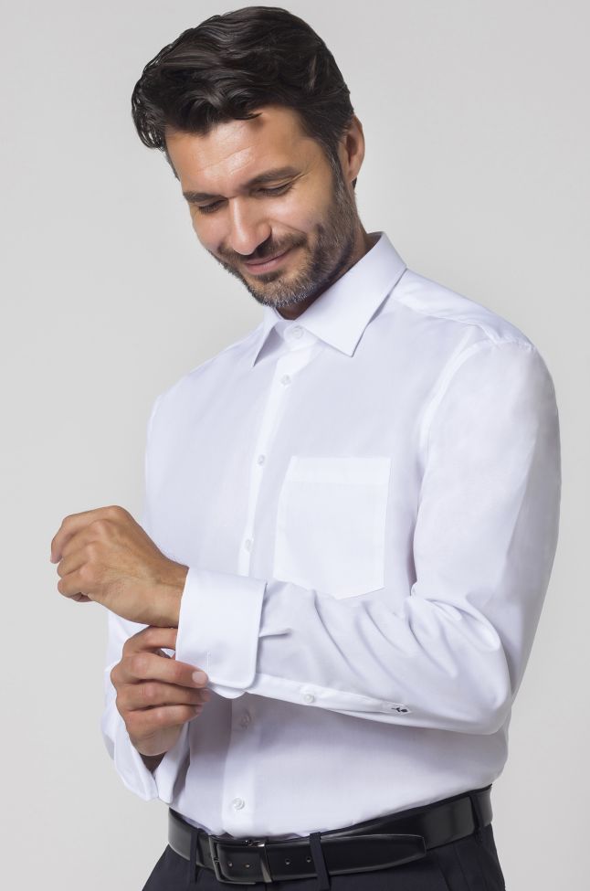 seidensticker Hemd Herren Seidensticker Classic Bügelfreie Einfarbig 100% Baumwolle kragen Italienisch Lange Ärmel