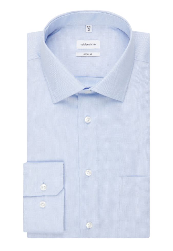 seidensticker Hemd Herren Seidensticker Classic Bügelfreie Einfarbig 100% Baumwolle kragen Italienisch Lange Ärmel