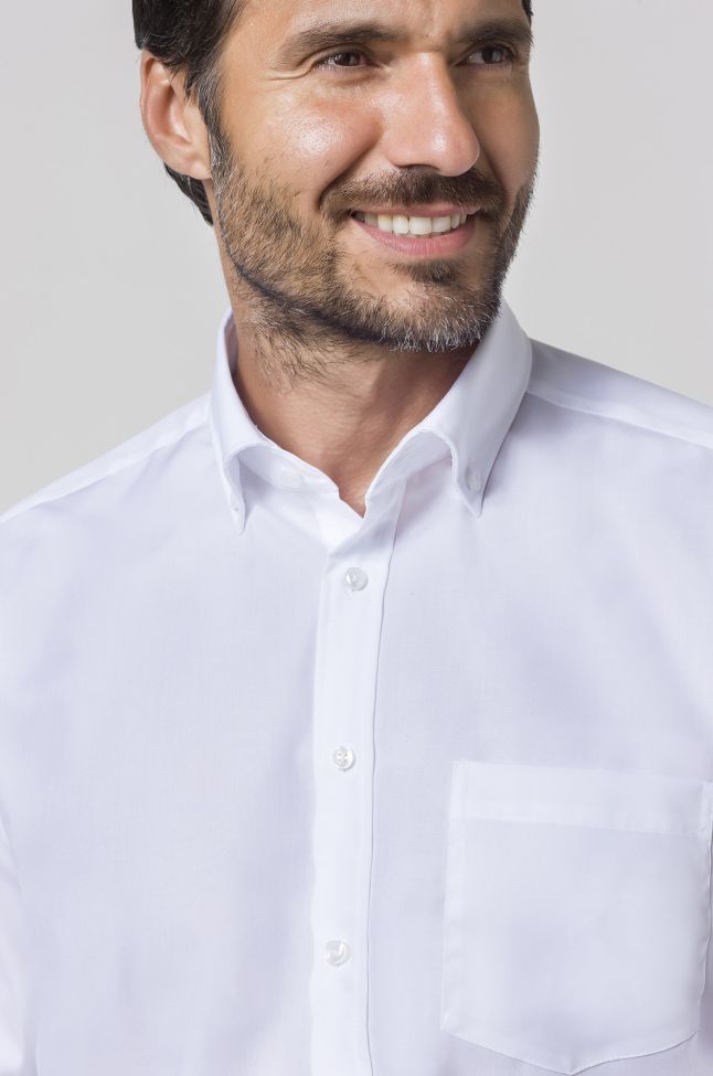 Seidensticker Hemd Herren Seidensticker Classic Bügelfreie Einfarbig 100% Baumwolle Kragen Button-Down Kurze Ärmel