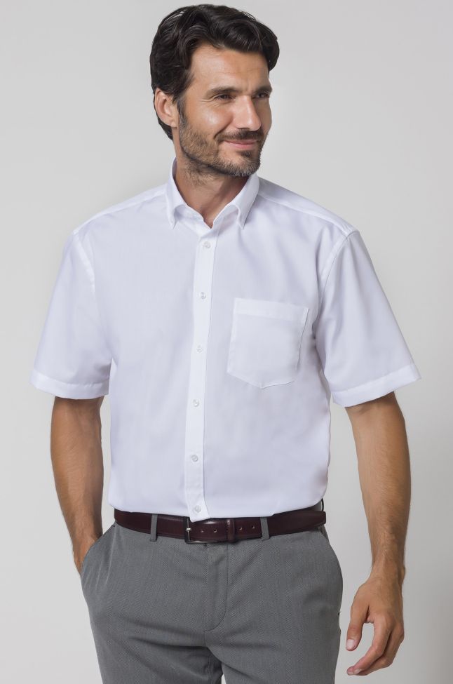 seidensticker Hemd Herren Seidensticker Classic Bügelfreie Einfarbig 100% Baumwolle kragen Button-Down Kurze Ärmel