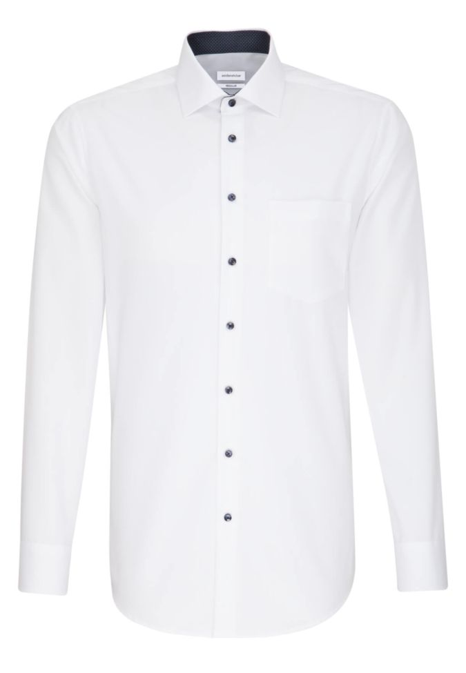 Seidensticker Hemd Herren Seidensticker Classic Bügelfreie Einfarbig 100% Baumwolle Kragen Italienisch Lange Ärmel