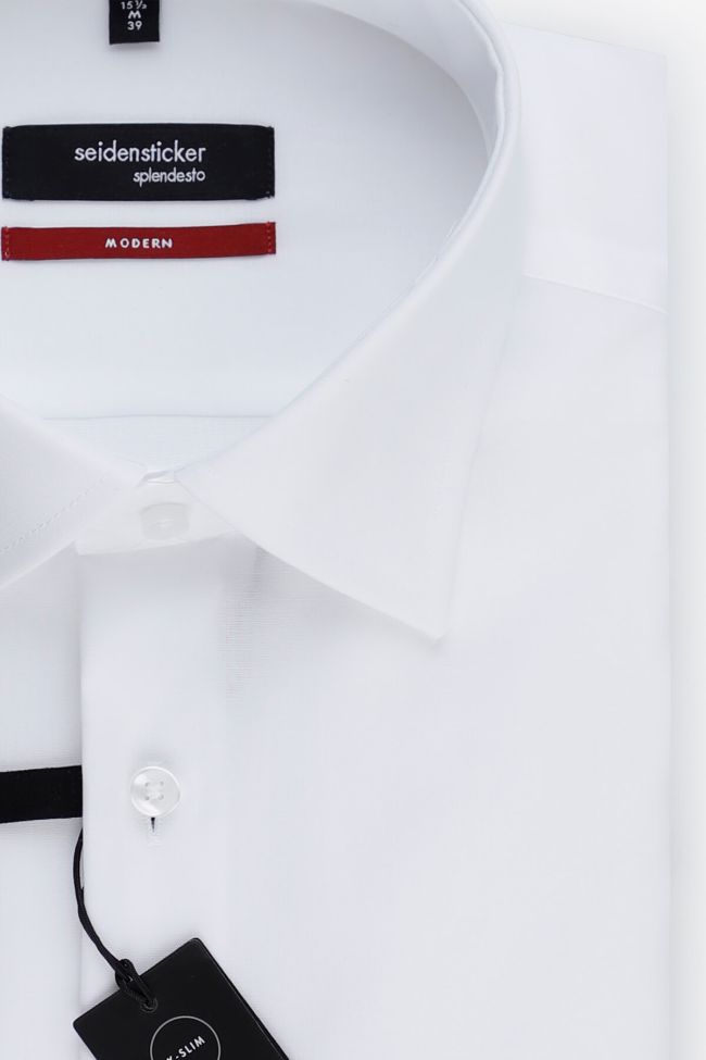 Seidensticker Hemd Herren Seidensticker Classic Einfarbig 100% Baumwolle Kragen Italienisch Lange Ärmel