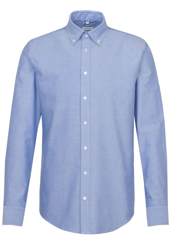 Seidensticker Hemd Herren Seidensticker Classic Einfarbig 100% Baumwolle Kragen Button-Down Lange Ärmel