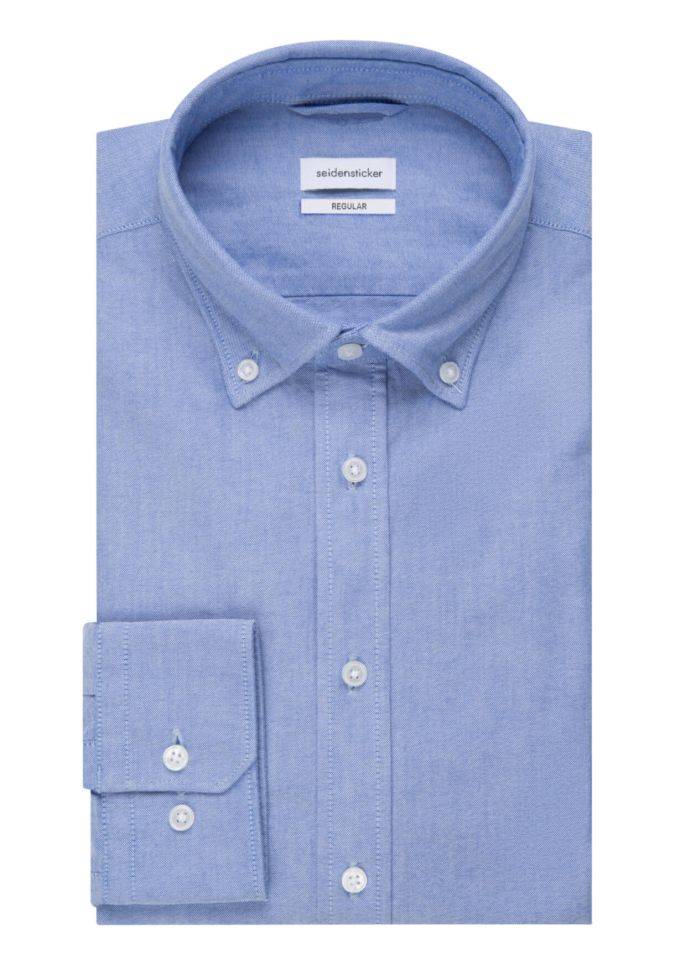 seidensticker Hemd Herren Seidensticker Classic Einfarbig 100% Baumwolle kragen Button-Down Lange Ärmel