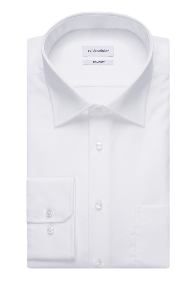 seidensticker Hemd Herren Seidensticker Comfort Bügelfreie Einfarbig kragen Italienisch Lange Ärmel