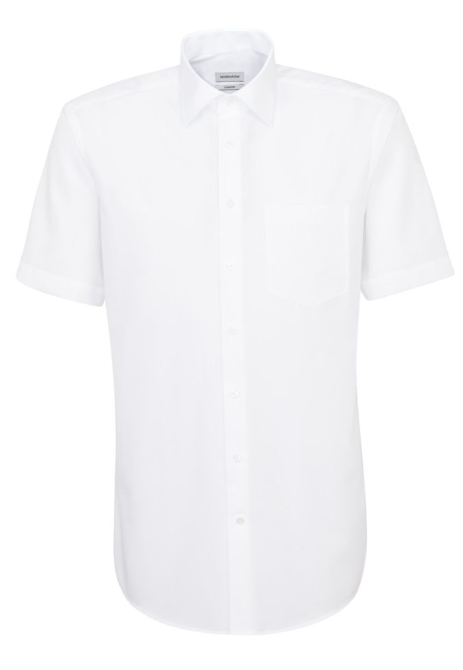 Seidensticker Hemd Herren Seidensticker Comfort Bügelfreie Einfarbig Kragen Italienisch Kurze Ärmel