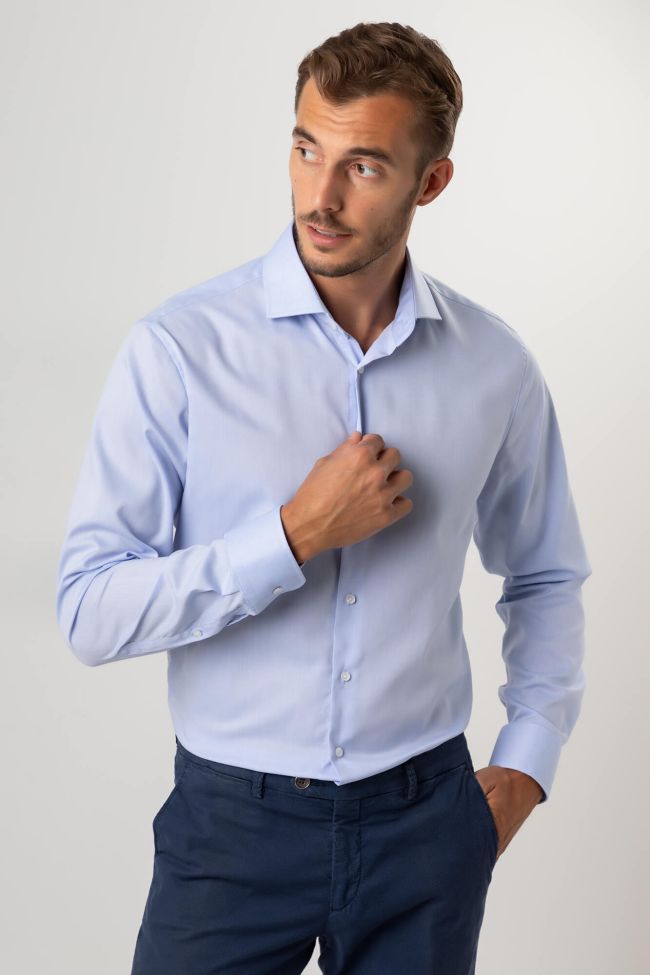 seidensticker Hemd Herren Seidensticker Regular Bügelfreie Einfarbig 100% Baumwolle kragen Französisch Lange Ärmel