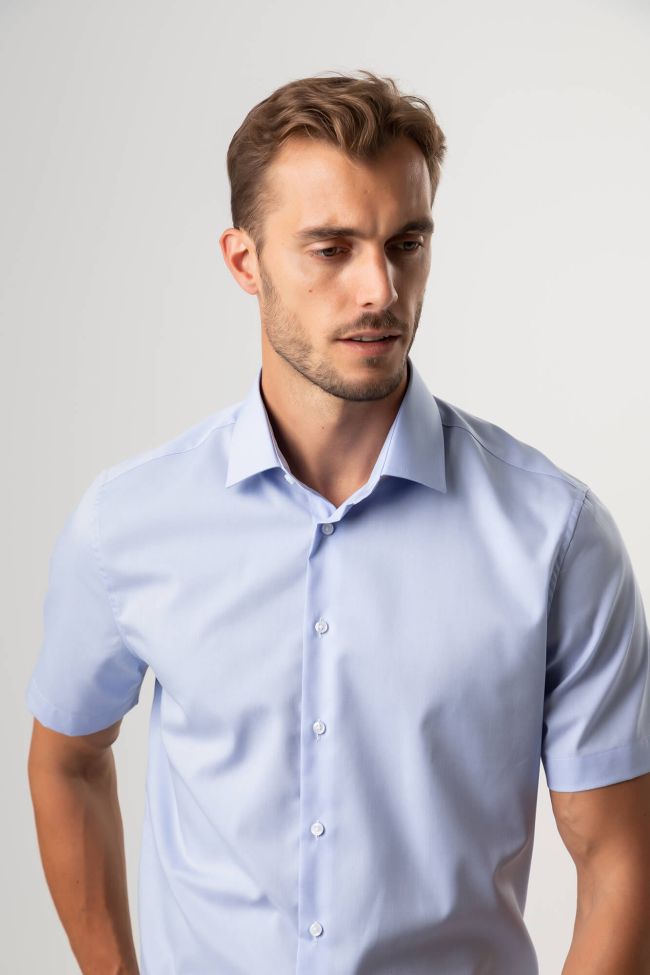 Seidensticker Hemd Herren Seidensticker Regular Bügelfreie Einfarbig 100% Baumwolle Kragen Italienisch Kurze Ärmel