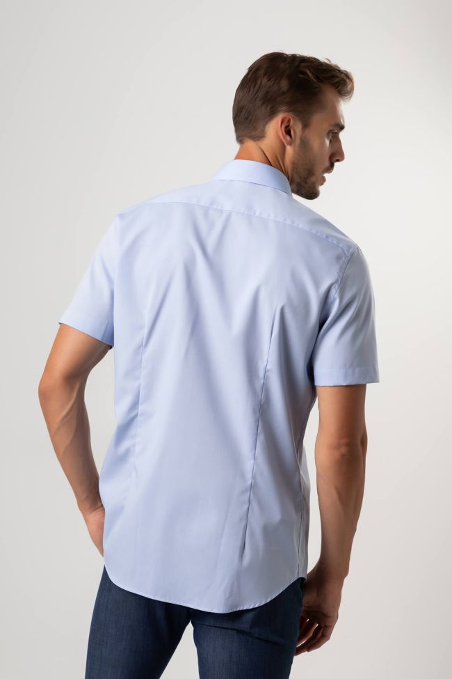 Seidensticker Hemd Herren Seidensticker Regular Bügelfreie Einfarbig 100% Baumwolle Kragen Italienisch Kurze Ärmel