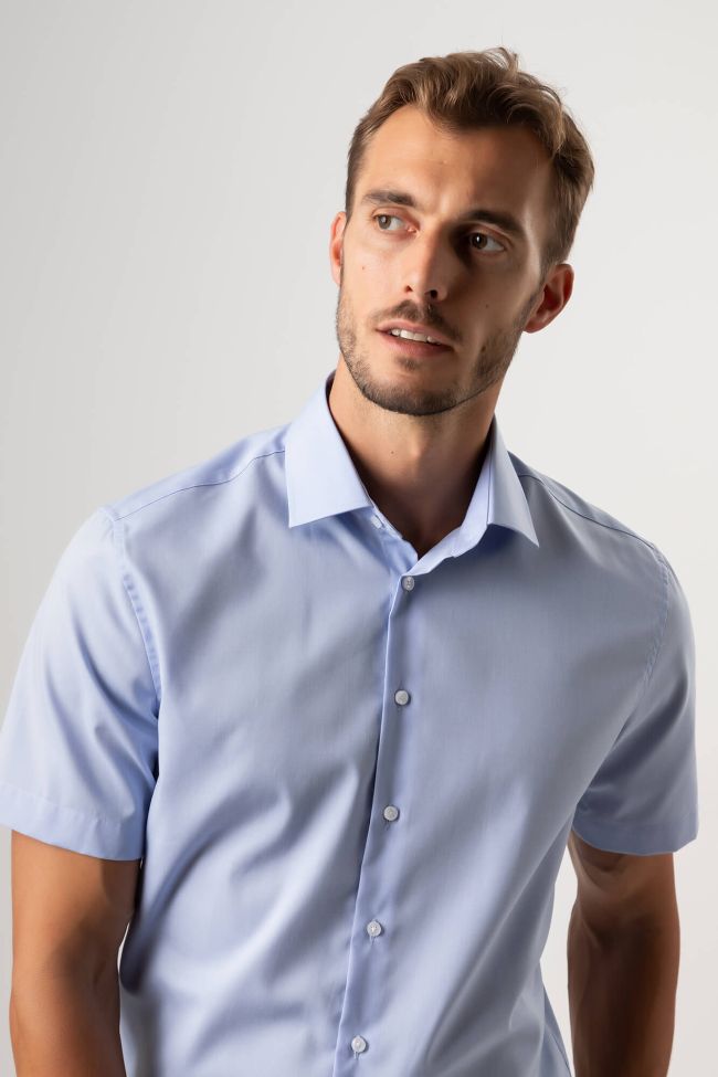 Seidensticker Hemd Herren Seidensticker Regular Bügelfreie Einfarbig 100% Baumwolle Kragen Italienisch Kurze Ärmel