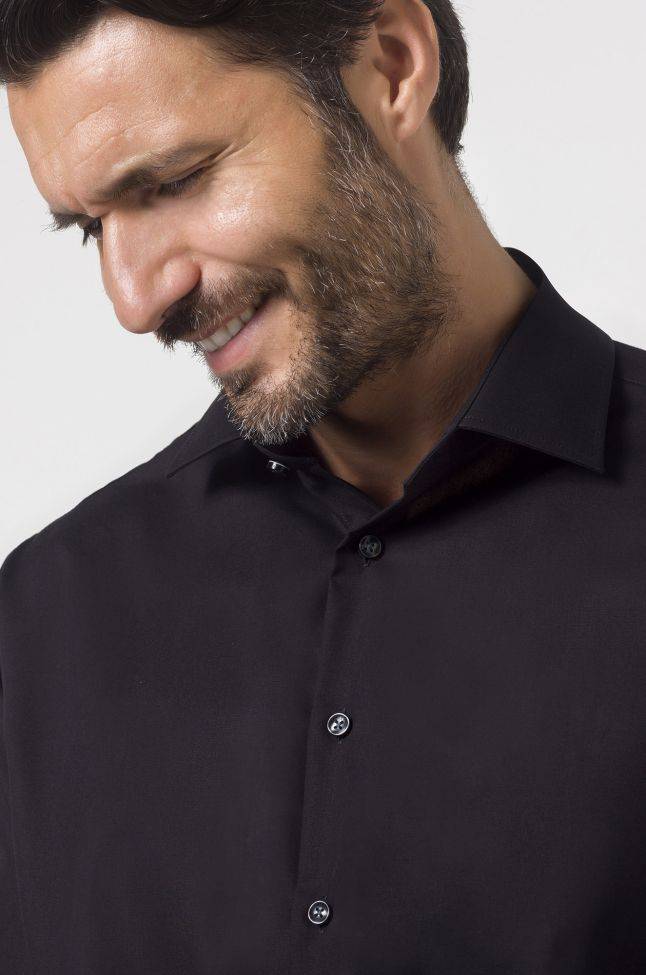 Seidensticker Hemd Herren Seidensticker Regular Bügelfreie Einfarbig 100% Baumwolle Kragen Italienisch Lange Ärmel