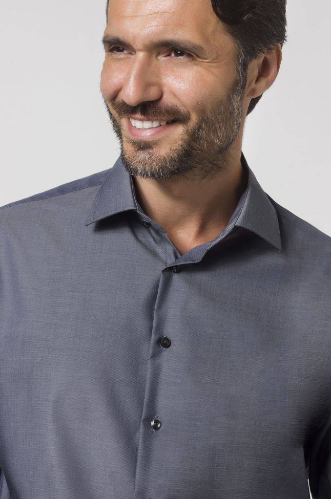 Seidensticker Hemd Herren Seidensticker Regular Bügelfreie Einfarbig 100% Baumwolle Kragen Italienisch Lange Ärmel