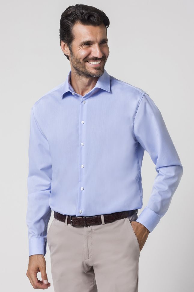 seidensticker Hemd Herren Seidensticker Regular Bügelfreie Einfarbig 100% Baumwolle kragen Italienisch Lange Ärmel