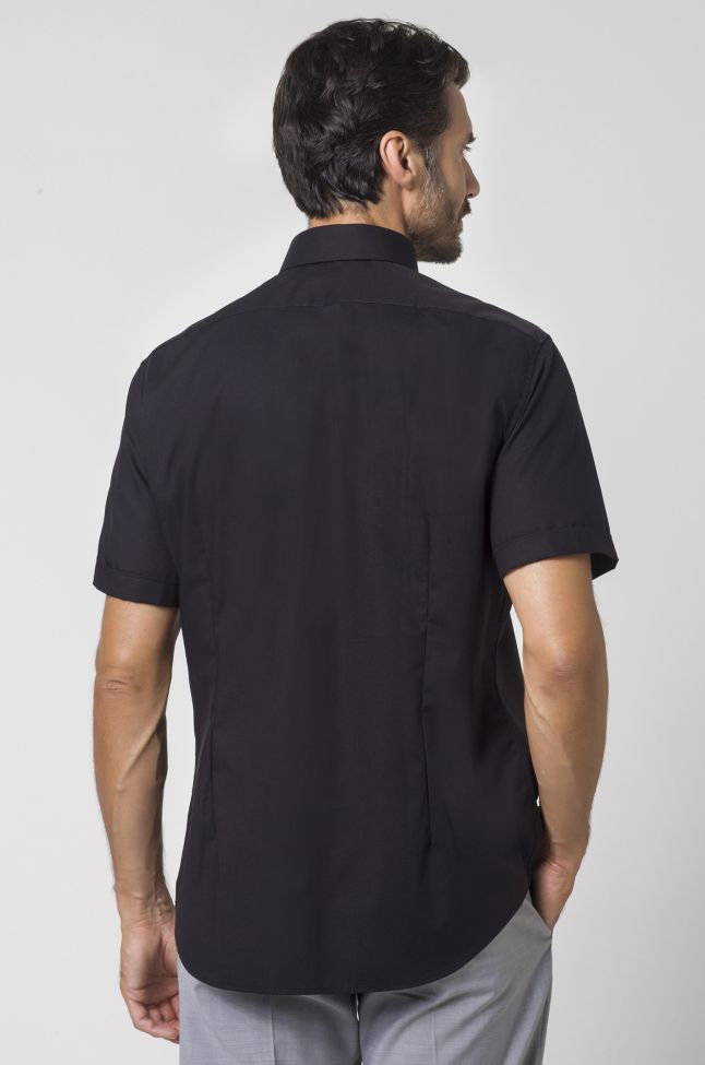 Seidensticker Hemd Herren Seidensticker Regular Bügelfreie Einfarbig 100% Baumwolle Kragen Italienisch Kurze Ärmel