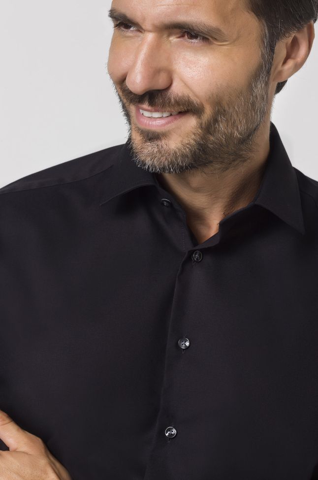 Seidensticker Hemd Herren Seidensticker Regular Bügelfreie Einfarbig 100% Baumwolle Kragen Italienisch Kurze Ärmel