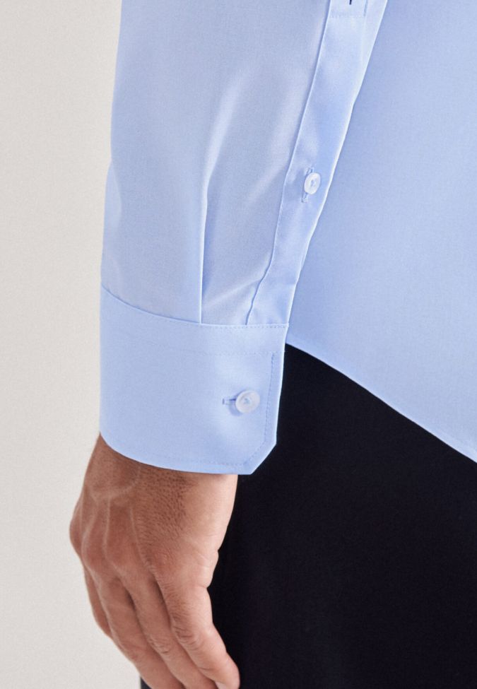 Seidensticker Hemd Herren Seidensticker Regular Bügelfreie Einfarbig Kragen Italienisch Lange Ärmel