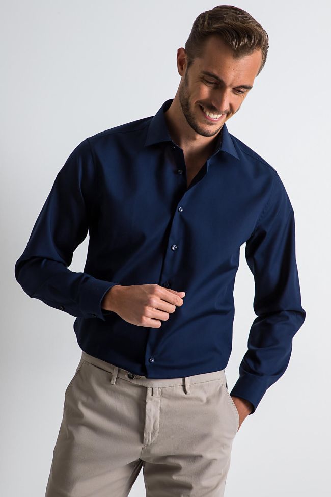 Seidensticker Hemd Herren Seidensticker Regular Bügelfreie Einfarbig 100% Baumwolle Kragen Italienisch Lange Ärmel