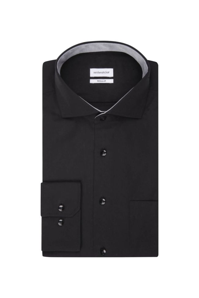 seidensticker Hemd Herren Seidensticker Regular Bügelfreie Einfarbig kragen Italienisch Lange Ärmel