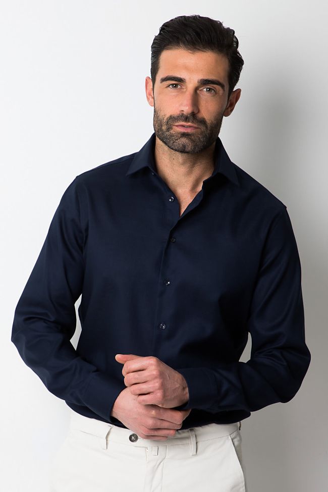 seidensticker Hemd Herren Seidensticker Regular Bügelfreie Einfarbig 100% Baumwolle kragen Italienisch Lange Ärmel