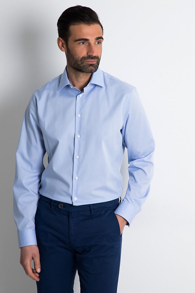 Seidensticker Hemd Herren Seidensticker Regular Bügelfreie Einfarbig 100% Baumwolle Kragen Italienisch Lange Ärmel