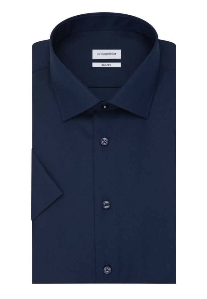 seidensticker Hemd Herren Seidensticker Regular Bügelfreie Einfarbig 100% Baumwolle kragen Italienisch Kurze Ärmel